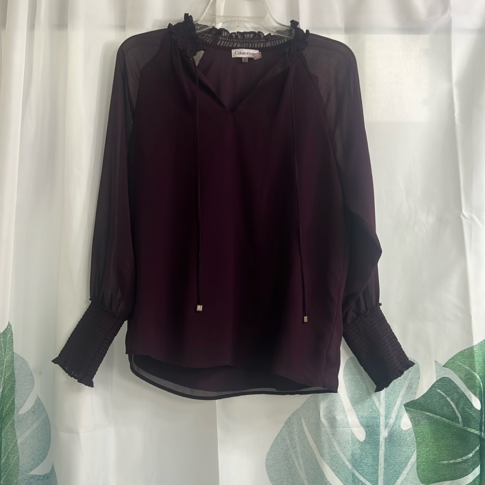 Royal purple work blouse - Picture 1 of 2